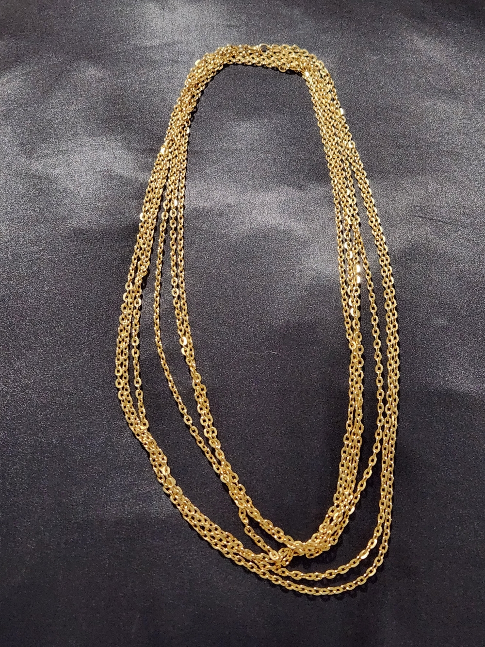 ​Vintage Gold Tone Multi Strand Cable Chain Necklace | Multi Layer Statement 24"